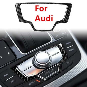 Pentru Audi 2012-2018 A6 S6 C7 A7 S7 Multimedia Panou Decorativ Cadru Din Fibra De Carbon Autocolant Decorativ De Interior Audi Modificarea
