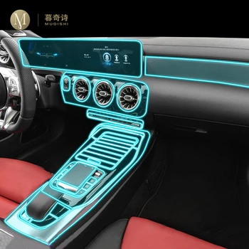 Pentru Mercedes Benz AMG CLA 2020-2023Car Interior consola centrala Anti-zero TPU transparent folie de protecție poziția de Schimbare Pian
