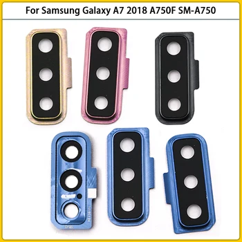 Pentru Samsung Galaxy A7 2018 A750 SM-A750 A750F Spate Camera Spate Panou de Sticlă Lentile+Spate Cadru Titular Rama Suport Înlocuiți de Reparare