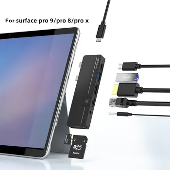 Pentru Surface Pro x/8 Pro /Pro 9 USB de Tip C HUB HUB USB La HDMI 4K Cu Thunderbolt 3 USB 3.0 RJ45 PD Încărcare TF/SD Audio Slot