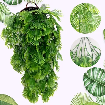 Persan Frunze de Feriga Viță-de-vie Artificiale Frunze de Palmier Simulat Fals Plante de Viță de vie Suspendate pentru Baie Acasă Grădină Petrecere de Nunta Decor