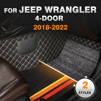 Personalizate Dublu Strat Auto covorase Pentru Jeep Wrangler（4 Usi）2018 2019 2020 2021 2022 Jos Covor de Interior Accesorii