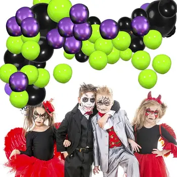 Petrecere De Halloween Decor Balon 88 Buc Negru Violet Spider Balon Arc Ghost Festival Atmosfera De Groază Aranjament