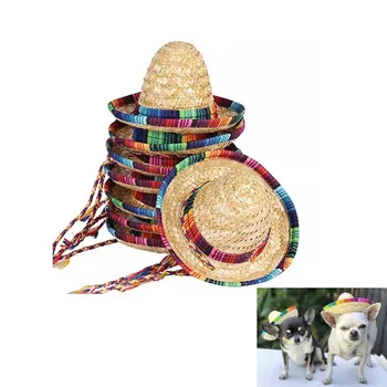 Pisica Cap De Câine Capac De Pet Pălărie De Paie Pălărie Sombrero Cat Palarie De Soare Petrecere Pe Plajă, Pălării De Paie Câini Hawaii Pălăria De Stil Pentru Câini Amuzant Accesorii