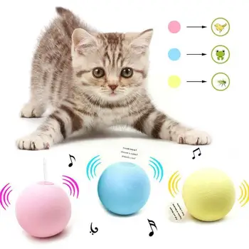 Pisica inteligent Jucarii Interactive Minge de Pluș Electric Catnip Cat de Alimentare Produs de Sondare Mingea Pisoi Chițăit Jucărie de Formare pentru animale de Companie Jucărie T8S6