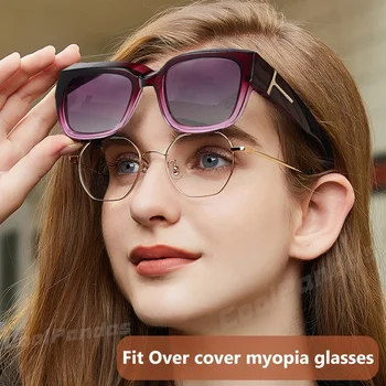 Polarizat Ochelari Miopie ochelari de Soare Pentru Femei Supradimensionat Acoperire baza de Prescriptie medicala Bărbați Ochelari de Soare Miopie de Conducere ochelari pentru bărbați