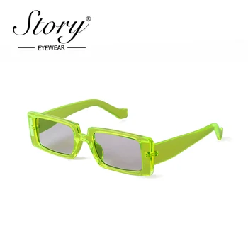 Poveste de epocă dreptunghi verde ochelari de soare femei barbati brand designer de moda Leopard pătrat ochelari de soare gafas de sol mujer S77134H