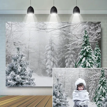 Pădure Zăpadă Fotografie Fondul Copil Adult Portret Pomi De Iarna Fulg De Nea Copii Elemente De Recuzită De Fundal Pentru Copii Recuzită Photostudio