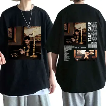 Rapper-ul Drake Drizzy Album de Muzica Grijă tricou Barbati Femeie de Moda Hip Hop Vintage Tricou Supradimensionat Casual T-Shirt Streetwear