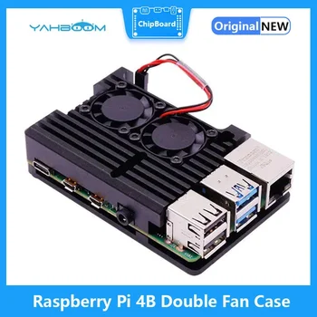 Raspberry Pi a 4-a Generație 4B Armura Caz de Aliaj de Aluminiu cu Dual de Răcire Ventilator de Protecție Carcasă din Metal Shell