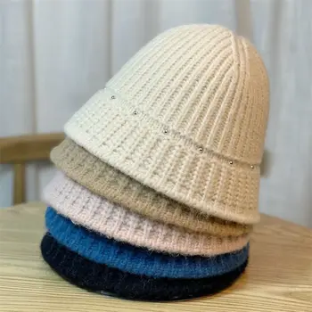 Retro Găleată Pălării De Tricotat Bazinul Pălărie Pălărie De Iarnă Hat Pentru Femei Găleată Cald Capace
