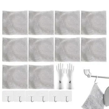 Reutilizabile din Sârmă de Oțel de spălat Vase Cârpe de Spălare Vas Cârpe set Prosoape Pan Feluri de mâncare Oală Cârpe de Curățare Acasă Accesorii de Bucatarie