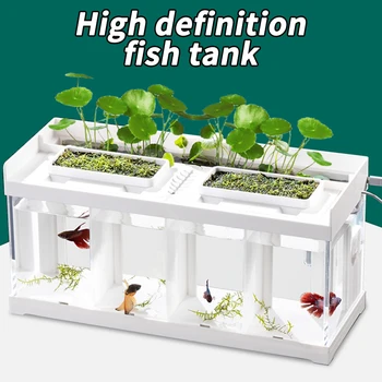 Rezervor de Pește mic Cu Filtru, Lumina LED Acvariu Kit, Birou Desktop Rezervor de Pește, Mini AquariumFish,2-4 Grila de Proiectare Dropshipp