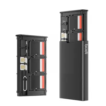 SD Micro SD codul Pin al Cartelei SIM Card de Memorie, Cutie de Depozitare BUDI 1 Aluminiu Buzunar Telefon Portabil Instrument de Suport Accesorii din Aliaj În Mașină G9U5