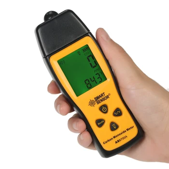 SENZOR INTELIGENT AS8700A Portabil Detector de Monoxid de Carbon CO Metru Display LCD de Sunet și Lumină Alarmă de Înaltă Precizie CO Gaz Tester