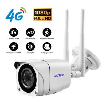 SIM 4G Camera IP 1080P 5MP 4K HD Wireless WIFI de Securitate în aer liber Bullet Camera CCTV Două căi Audio Camhi