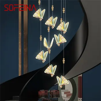 SOFEINA Nordic Fluture Candelabru Lămpi Corpuri Moderne de Lumini Pandantiv Acasă cu LED-uri pentru Scari Sala