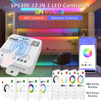 SP630E Controler cu LED-uri RGBCCT RGBW RGB CCT Singură Culoare 12V 24V 5V de la Distanță Bluetooth SMD5050 2835 COB PWM Pixel Benzi Controler