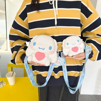 Sanrio Anime Cinnamoroll Cross Body Bag Kawaii Desene Animate Părinte Copil O Călătorie Impermeabil Poseta De Monede Fata De Student Cadou