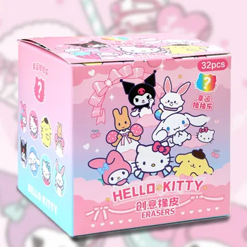 Sanrio Desene animate 16/32pcs Radiera Cauciuc Kawaii Elevii Papetărie Kuromi Hello Kitty 3d Eraser Curat Instrumente Școală Copii Cadouri