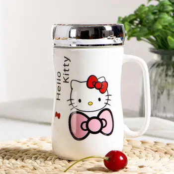 Sanrio Drăguț Hello Kitty Cani Ceramice Cani Creative Cuplu mic Dejun Cafea cu Lapte Cani Acasă în Oglindă Cesti de Apa pentru Bărbați și Femei