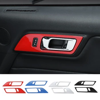 Sansour Interior Laminat pentru Ford Mustang 2015-2019 Fibra de Carbon Ușă Decor Bol cu Capac Mânerul Decor pentru Ford Mustang