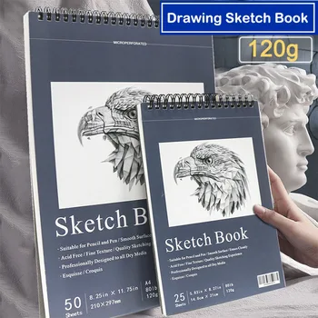 Sketchbook A4A5 Gol Desen Carte de Artă Studențească Carte Schiță Schiță de Hârtie de Desen, Carte de colorat, Caiete Cu Transport Gratuit 2024