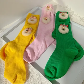 Solid de Culoare Șosete Mediu Ciorapi de Crăciun Stil de Îmbrăcăminte pentru Femei Terry Japoneză și coreeană Drăguț Și Dulce de Sport Acasă Șosete