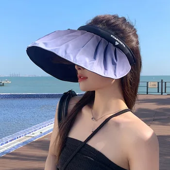 Stil Coreean De Vară De Sex Feminin Culoare Gradient De Par Clip Cu Fermoar Respirabil Protecție Topless În Aer Liber Palarie De Soare