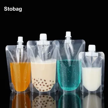 StoBag 100buc Lichid Transparent Ambalare Duza Saci de Băut Suc Clar Băutură Lapte Sigilat Depozitare din Plastic Reutilizabile Husă