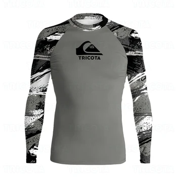TRICOTA Înot T-shirt pentru Bărbați Protectie UV Plaja tricou, Costume de baie, Scufundări Rashguards Topuri cu Maneci Lungi Strâns Surfing Costume de baie