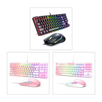 Tastatură mecanică Mouse-ul Rainbow Backlit Mecanice Sentiment 89 Chei pentru Desktop
