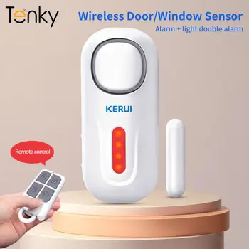 Tenky Wireless Ușă Și Fereastră Senzor Alarma+Lumina Dublu de Alarmă Anti-furt Ușa Magnetic Inteligent Acasă de Securitate Cu Telecomandă