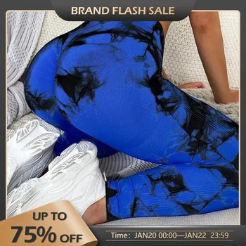 Tie Dye fără Sudură Jambiere pentru Femei Talie Mare Pantaloni de Yoga, Scrunch Butt Ridicare Elastice Colanți