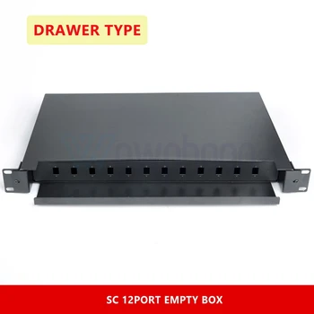 Tip sertar Cu 12 Port FTTH ODF 1U Cutia terminală ST/SC/FC/LC ftth Fibra Optica Cadru de Distribuție Cutie Goală