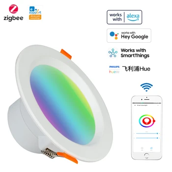 Tuya WiFi eWeLink Zigbee 3.0 Inteligent Downlight RGBCW Loc plin de culoare LED Lampă de Plafon Încastrat Lumină Rotundă Smart Home corp de Iluminat RGB