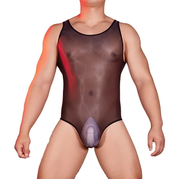Ulei Glossy Lucios Bodysuit Bărbați Lenjerie Sexy Vada Prin Tricou Wrestling Bluze De Corp Elastic Costum Pur Erotic Sex Masculin Lenjerie
