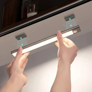 Ultra-subțire de Mișcare Senzor de Lumină LED Wireless Noapte, Lumini Decor Dormitor Scara Dulap USB Reîncărcabilă Bucătărie Detector de Lampa