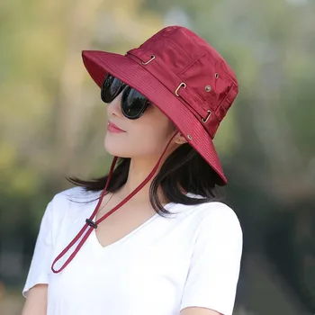 Unisex Vară de protecție Solară Margine Largă Găleată Pălării Femei Protecție UV rezistent la apa Panama Capace de Vânătoare Soare Pescar Hat pentru Barbati