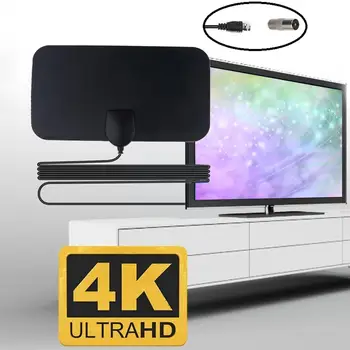 Universal Antena TV 4K 25DB Mare Câștig HD TV DTV Cutie UE Rapel Plug Design Aeriene Digitale Plat Km Activă de Interior 3000 S3D4