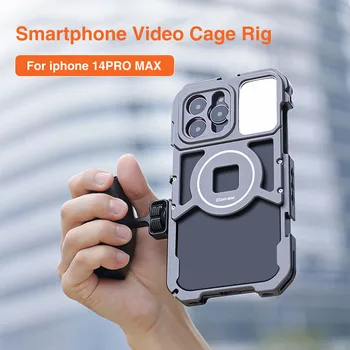 Uurig Vrig Magnetice Telefon Cușcă pentru iPhone 14 Pro Max Telefon Cușcă Rig Eliberare Rapidă Anti-Shake Portabile Fotografie Vlog Sta