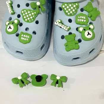 Verde P[cerneală Urs Set Croc Farmece Designer de Decor Drăguț Minunat Accesorii Uri Populare Podoabă pentru Saboți Sandale pentru Cadou
