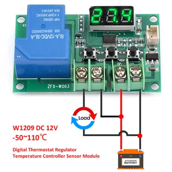 W1209 DC12V LED Digital Termostat regulator de Temperatură a Modulului Senzorului de Comutare 30A Singur Canal Releu Termostat Regulator