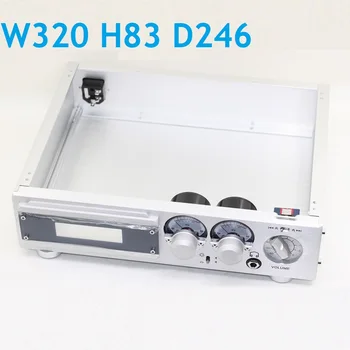 W320 H83 D246 Decodor Comutator UV Metri Șasiu DIY Aluminiu Amplificator de Putere de Aprovizionare Amplificator pentru Căști Caz Hifi Cabina Hi End PSU