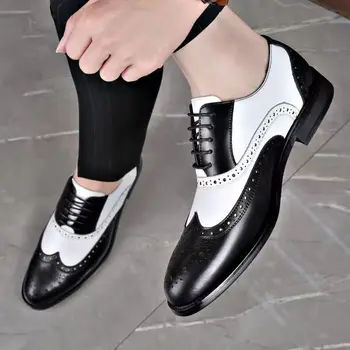 WTEMPO Barbati Pantofi Rochie Dantela Sus Pantofi pentru Bărbați Plus Dimensiune Punct Toe Business Casual Confortabil Bărbați Formale Pantofi Pentru Nunta