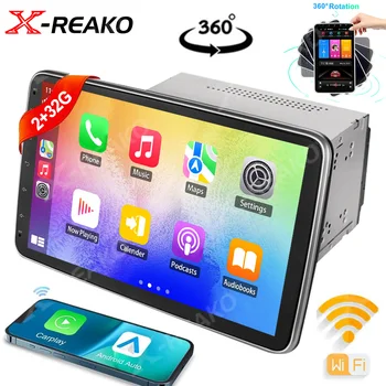 X-REAKO Android12 Auto Radio Universal GPS Auto Multimedia Player Stereo Wireless Carplay Audio 360 ° Drehbarer Bildschirm Wifi