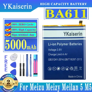 YKaiserin Pentru MEIZU BA611 BA 611 5000mAh Baterie Pentru Meizu M5/M611H/M611 Serie de Telefoane Mobile Batteria + Numărul de Urmărire