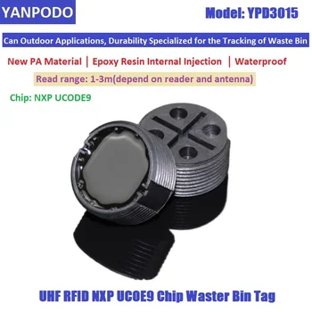 Yanpodo de Înaltă Calitate de Gunoi Bin UHF RFID Tag-ul U9 Chip Mult Range1-3M Pasiv Impermeabil pentru Gunoi coș de Gunoi managent