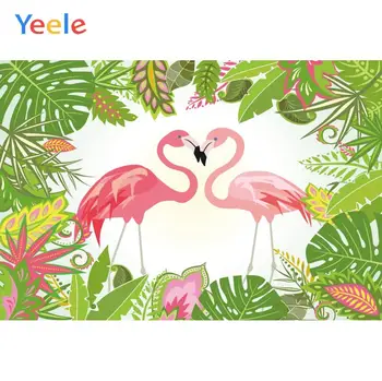 Yeele Flamingo Tropicale cu frunze Verzi Portret Partidul Decor Fotografice Fundaluri Fundaluri de Fotografie De Studio Foto