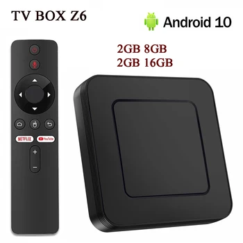 Z6 Android 10.0 Smart TV Box Allwinner H313 4K HD BT5.0 2.4 G/5G Dual WiFi, 2G/8G Set Top Box Media Player 2GB16GB